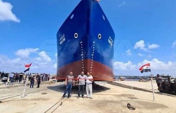 تدشين أول سفينة شحن سورية مصنعة محليا