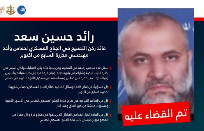 إسرائيل تؤكد مقتل القيادي بالقسام رائد سعد (فيديو)