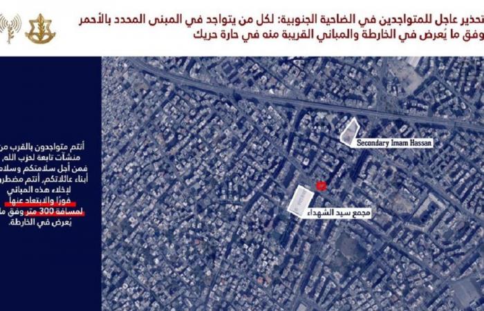 تهديد إسرائيلي بقصف مبنى في حارة حريك