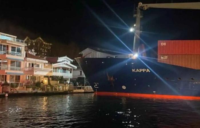 سفينة شحن تنحرف نحو قصر فاخر في إسطنبول