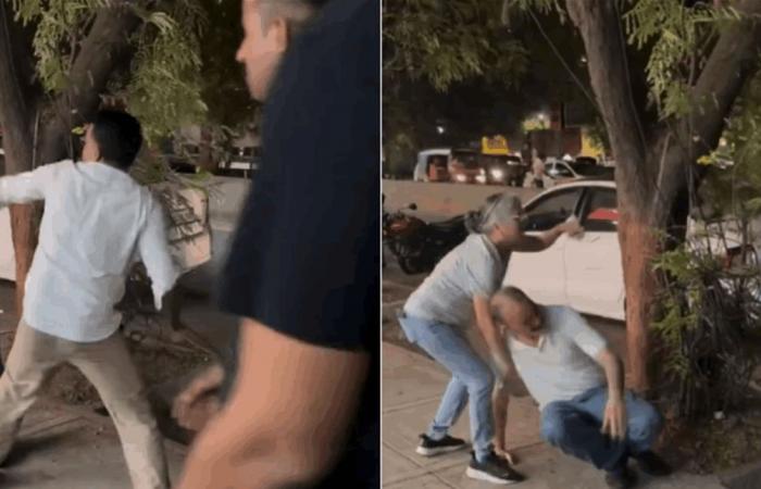 بالفيديو: اعترض على البصق في الشارع.. فتعرض للضرب وكُسرت ساقه