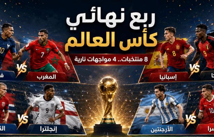 "نهائي مبكر" في ربع النهائي؟.. تقرير يصنّف المواجهات