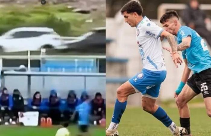 كرة تتسبب بحادث مروري (فيديو)