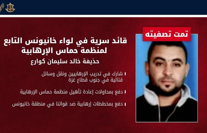إسرائيل: قتلنا قائد سرية بـ”حماس” في خان يونس