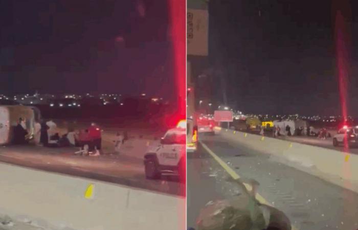مصرع 3 مصريين إثر انقلاب حافلة معتمرين في مكة